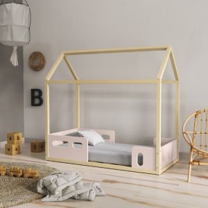 Mini cama montessoriana Liv rosé/natural Matic